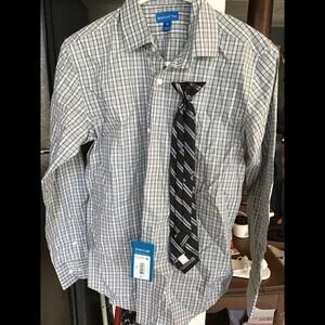 Haggar big boys size 16 dress shirt with tie, new, collar, long sleeve